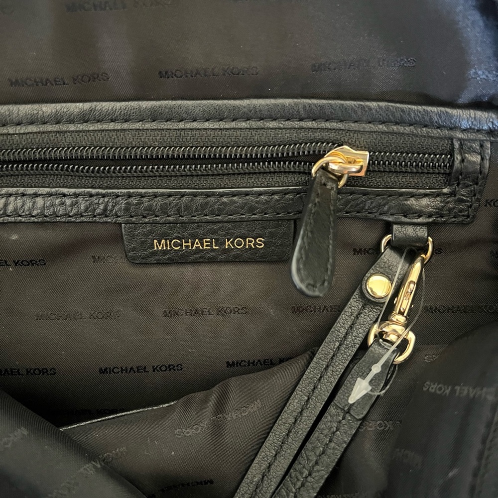 Michael Kors Black Pebbled Leather Small Backpack with Gold Hardware - Picture 7 of 8